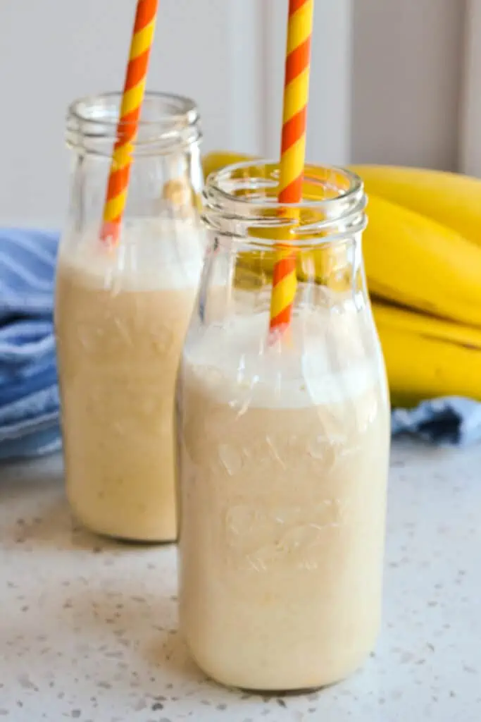 This easy Banana Milk has four all-natural healthy ingredients and no artificial flavors in it. 