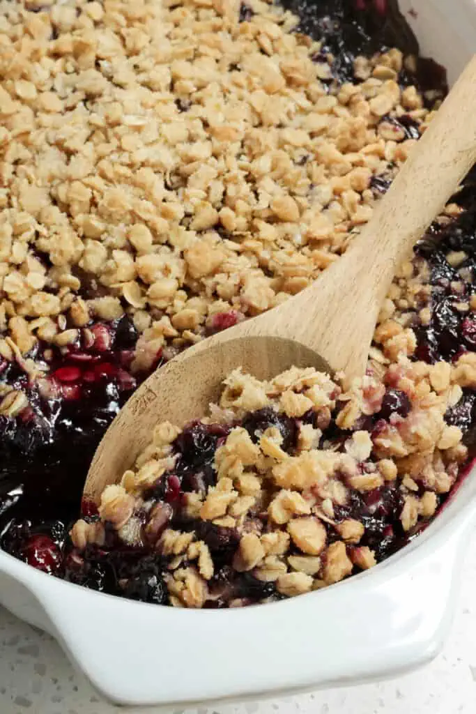 This blueberry crisp takes less than fifteen minutes to prep and tastes simply divine. 