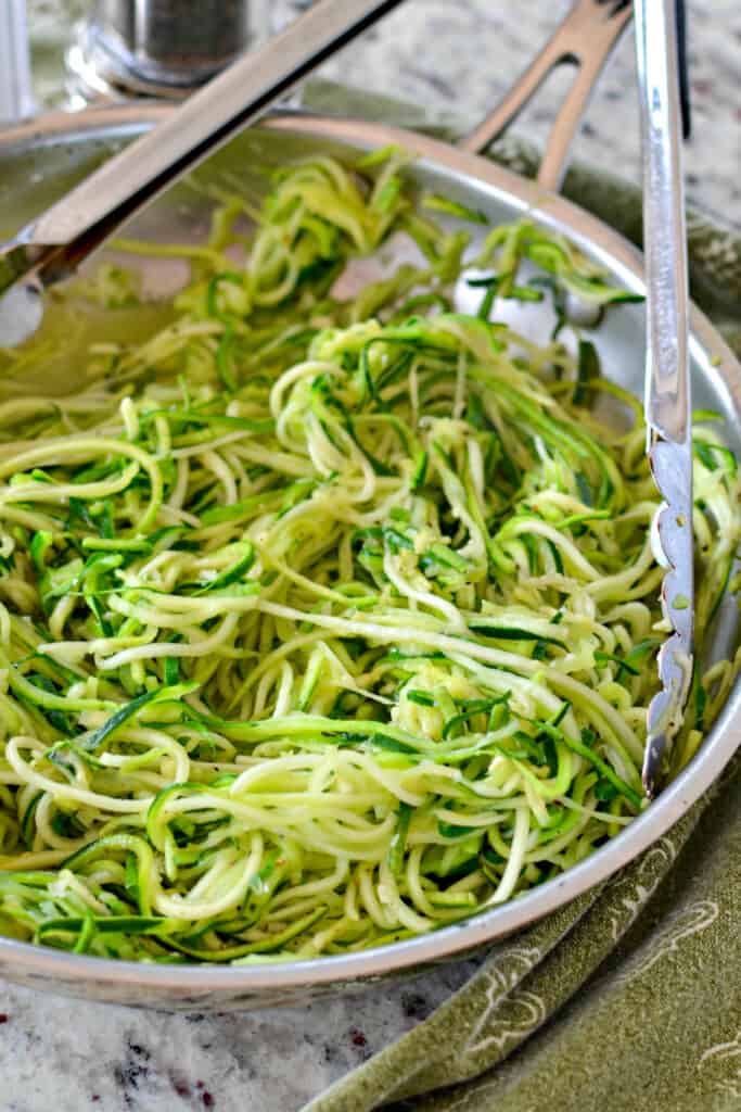 This delicious zoodles side dish is kid approved, easy to prep, and quick to cook.