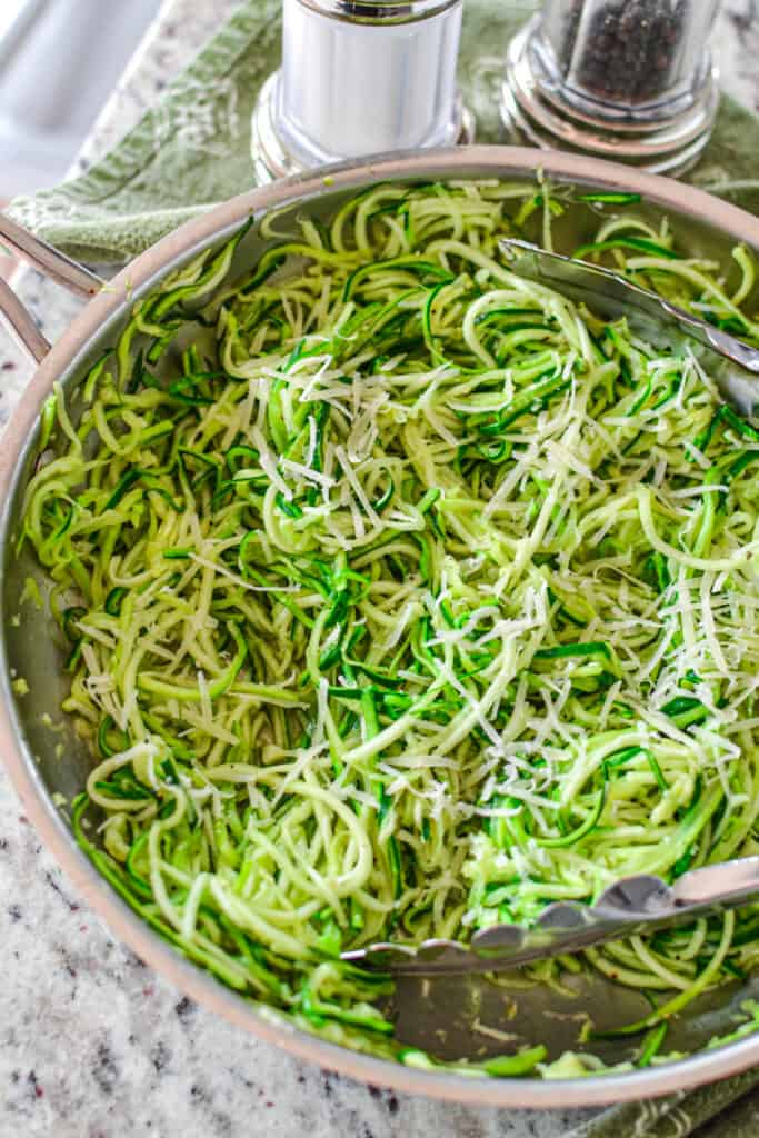 Zucchini Noodles are a super fun, easy vegetable that is lightly seasoned and works as a gluten-free noodle or spaghetti replacement.
