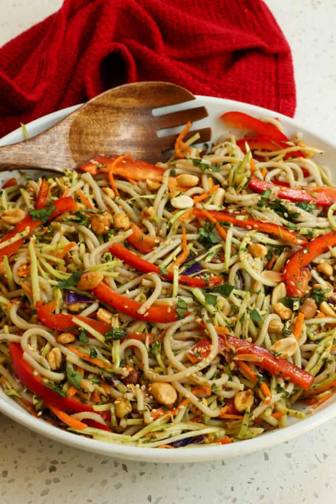 Asian Noodle Salad is flavor packed and quick, making it an ideal side dish for a weeknight, or add protein like crispy or grilled chicken or shrimp to make a complete meal.