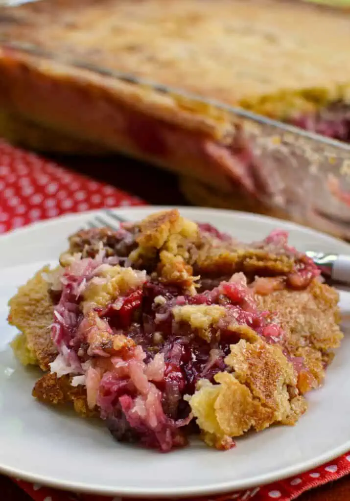 This easy to make Cherry Dump Cake will remind you of your Grandma's cobbler.