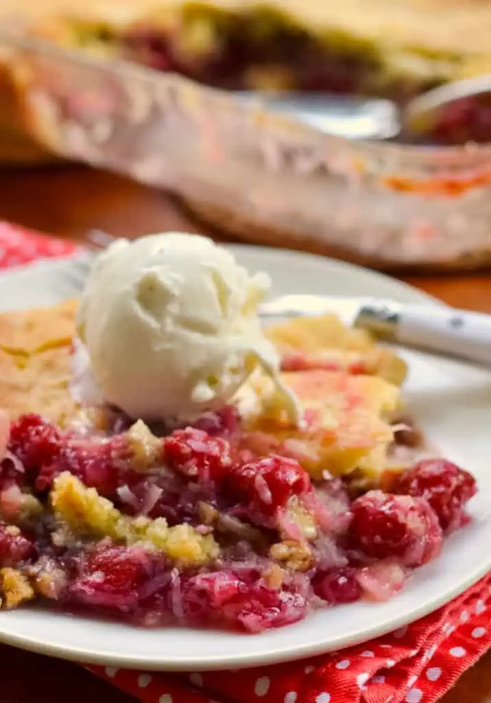 For an extra special treat, try this cherry dump cake with a scoop of vanilla ice cream or homemade whipped cream. 