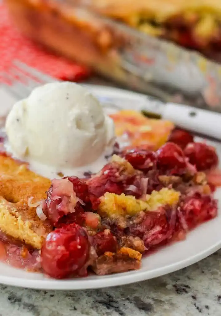 Cherry Dump Cake is an amazingly delicious easy dessert that takes less than ten minutes to put together.