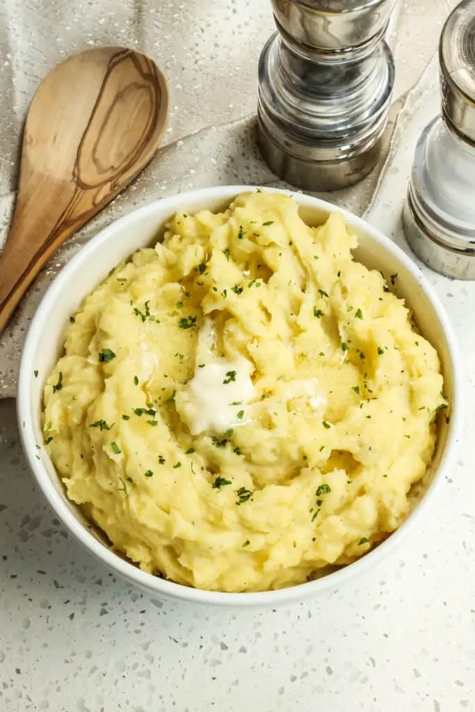 I love to serve these creamy mashed potatoes beef, chicken, and pork entrees. 