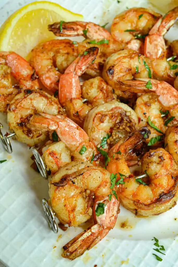 These Grilled Shrimp Skewers are delicious, easy to prepare, and cook up in minutes.