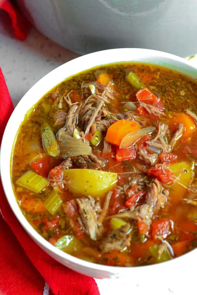 A hearty wholesome vegetable beef soup that you can feel good about feeding your family. 