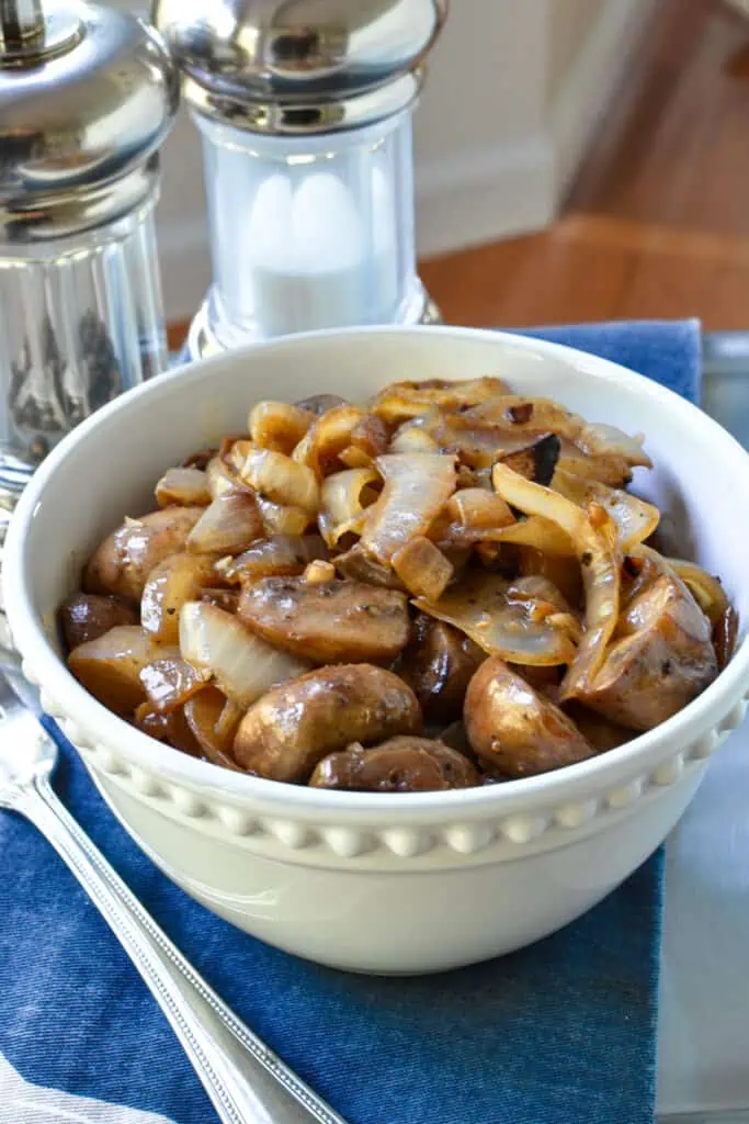 This six-ingredient sauteed mushroom recipe comes together quickly and tastes amazing.