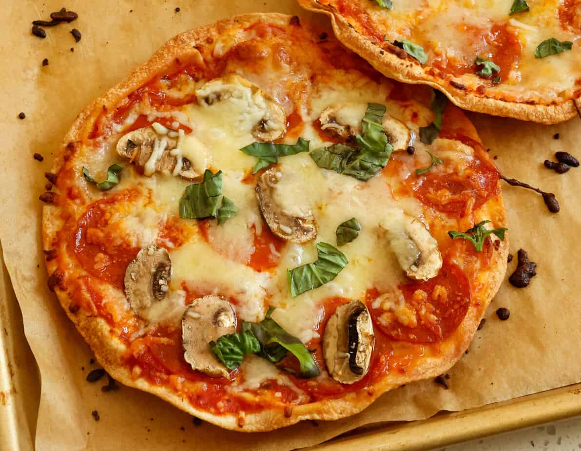 Extra-Crispy Bar-Style Tortilla Pizza Supreme Recipe