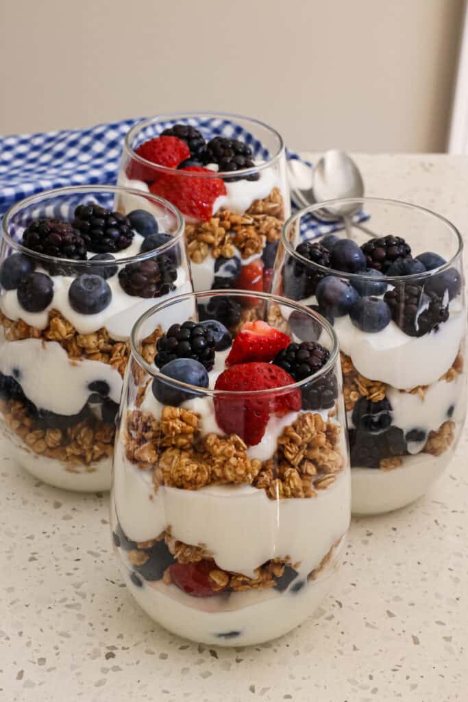 I like to use strawberries, blueberries, blackberries, and raspberries. But you could use any fresh fruit or pie filling.