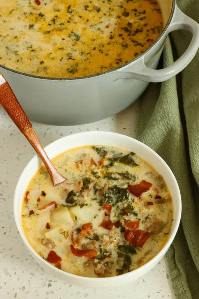 Zuppa Toscana takes less than 40 minutes to prepare, and it is delicious every time.