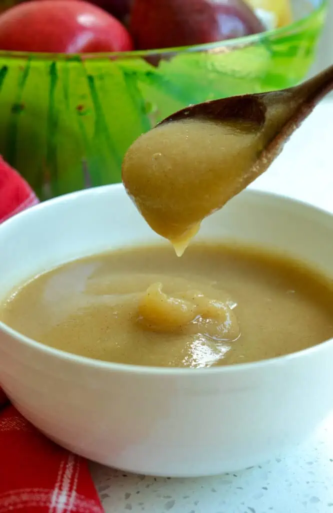 This scrumptious Homemade Applesauce is made on the stove-top in one pot with four ingredients in less than forty minutes. 