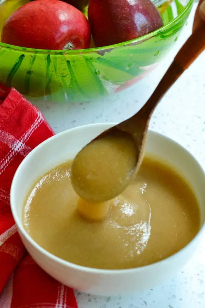 Let this delectable Homemade Applesauce slow cook in the crock pot all day and your house will smell amazing. 