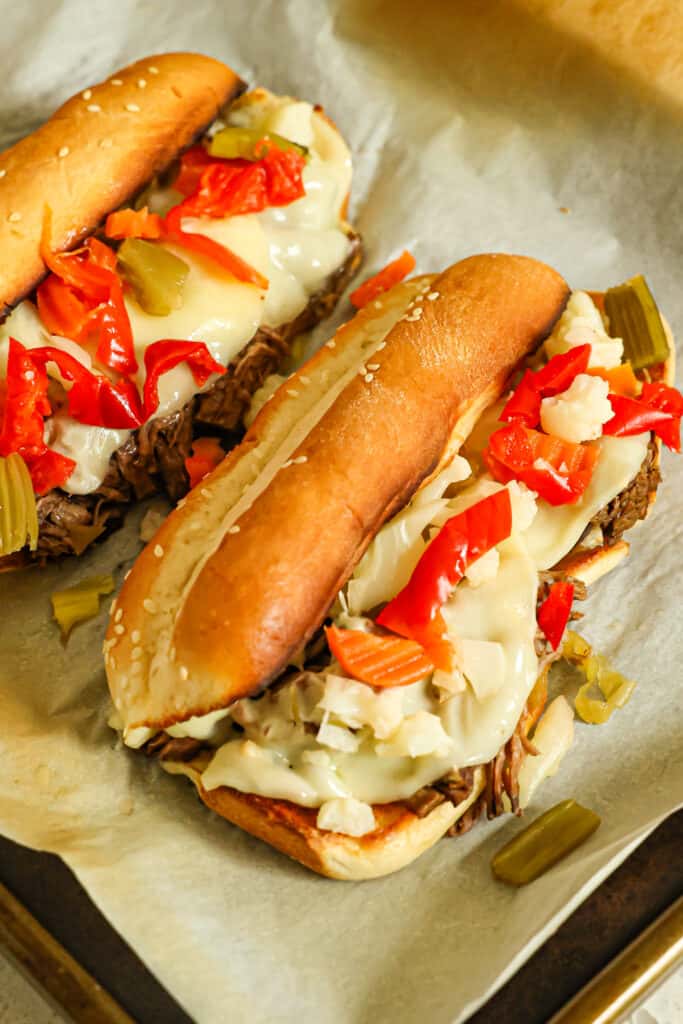 These easy crock pot Italian Beef Sandwiches are an all-time favorite and perfect for potlucks, gameday, and movie night. 