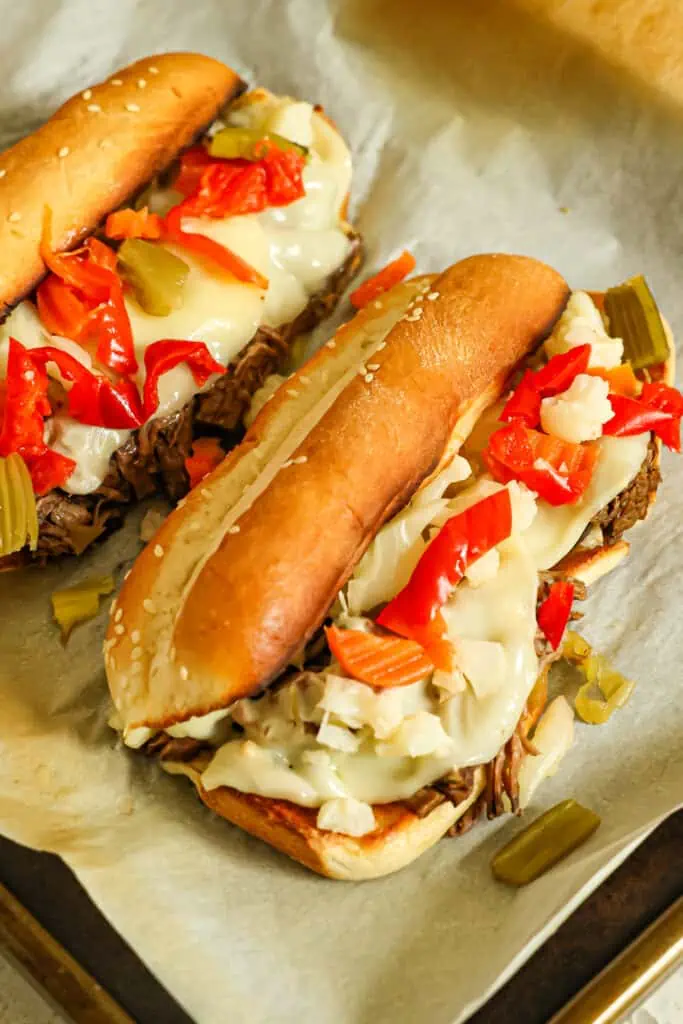 These easy crock pot Italian Beef Sandwiches are an all-time favorite and perfect for potlucks, gameday, and movie night.
