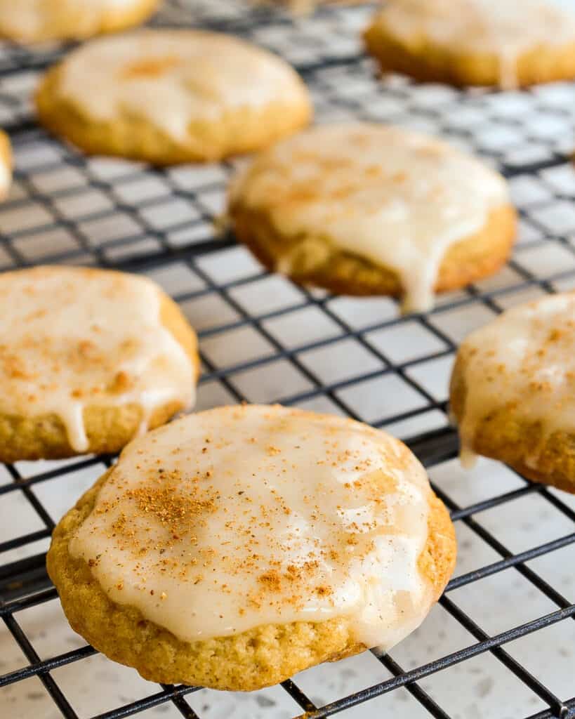 You are going to love these easy Eggnog Cookies with creamy eggnog flavor, and spices like nutmeg, cinnamon, and cloves, all topped with a light eggnog glaze and a sprinkling of additional nutmeg and cinnamon. 