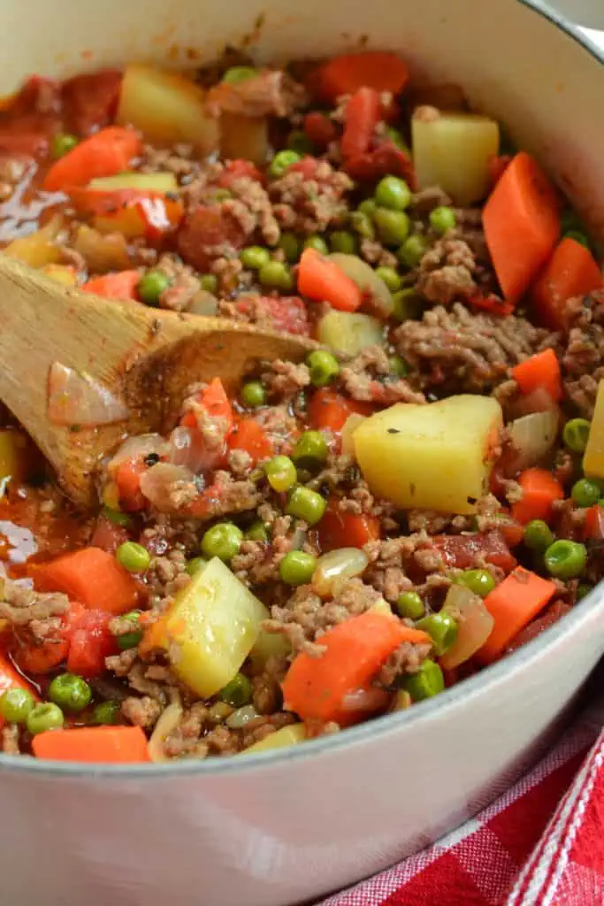 This fun and easy Hamburger Stew recipe comes together quite quickly making it doable for a weeknight meal. 