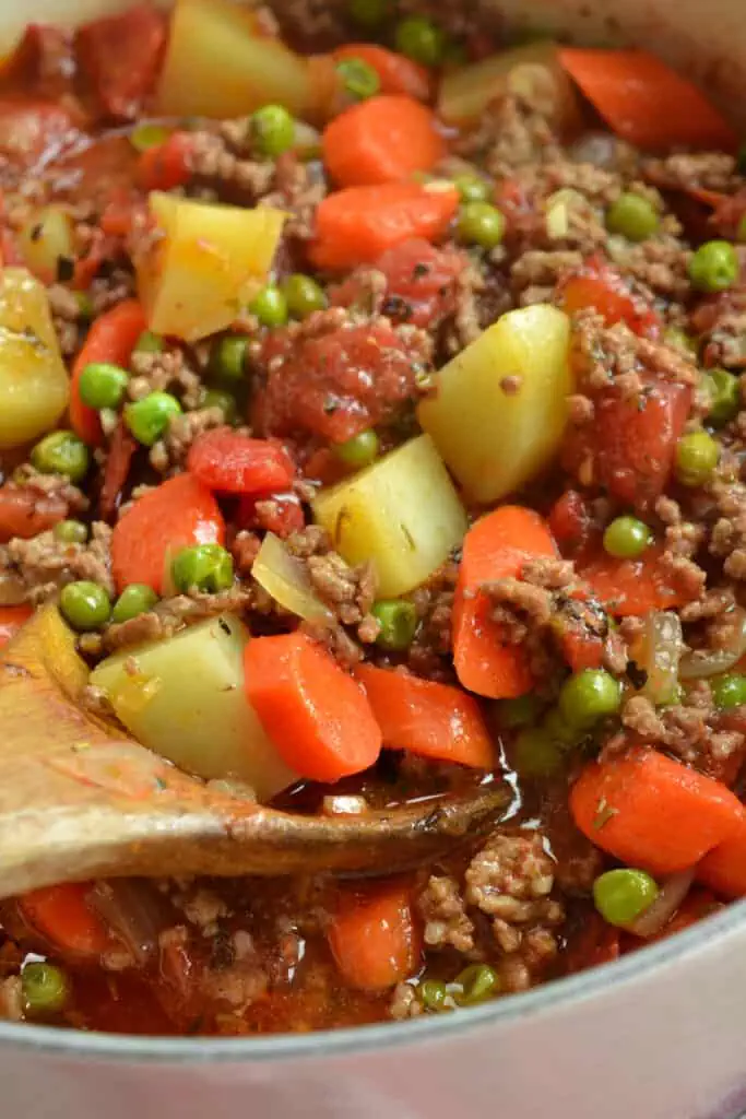This quick and easy family friendly Hamburger Stew is made in about forty minutes right on the stovetop.