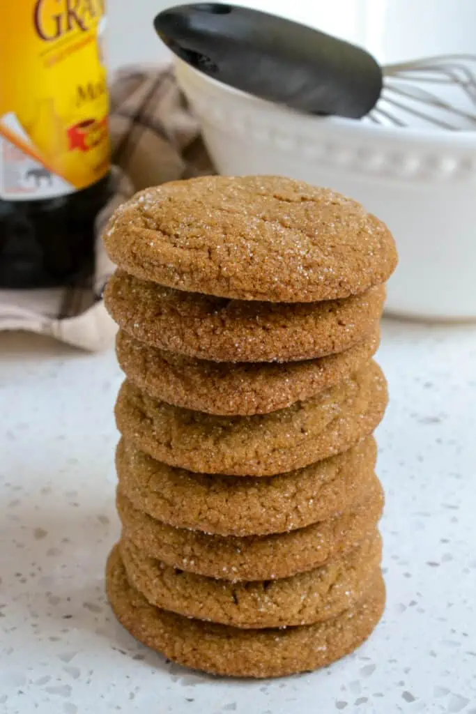 These classic soft and chewy Molasses Cookies are almost addicting with sweet molasses, ginger, cinnamon, ground cloves, and vanilla. 