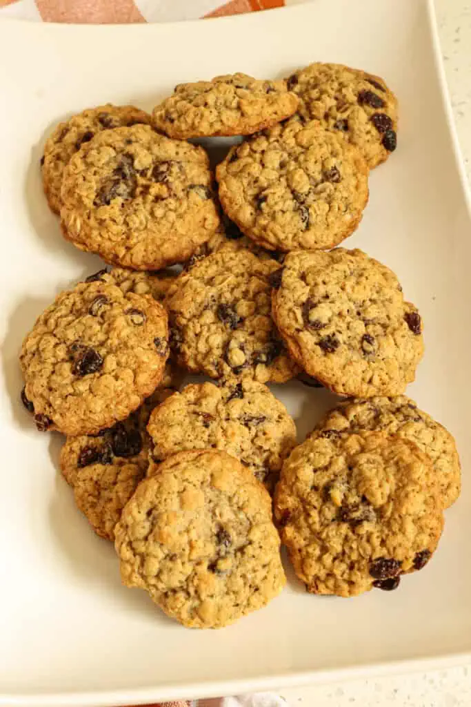 A soft and chewy Oatmeal Raisin Cookie with the perfect ratio of oats and raisins. Bake and freeze or freeze the cookie dough balls for baking fresh Oatmeal Raisin cookies anytime. 