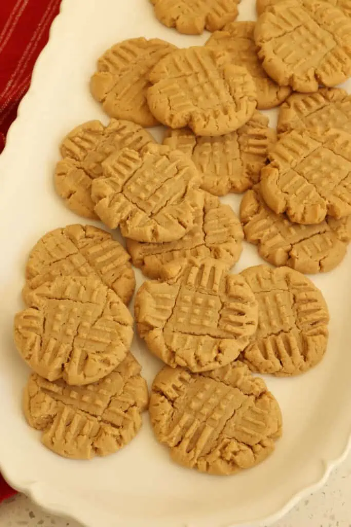 These soft Peanut Butter Cookies are a cinch to make with common pantry ingredients.
