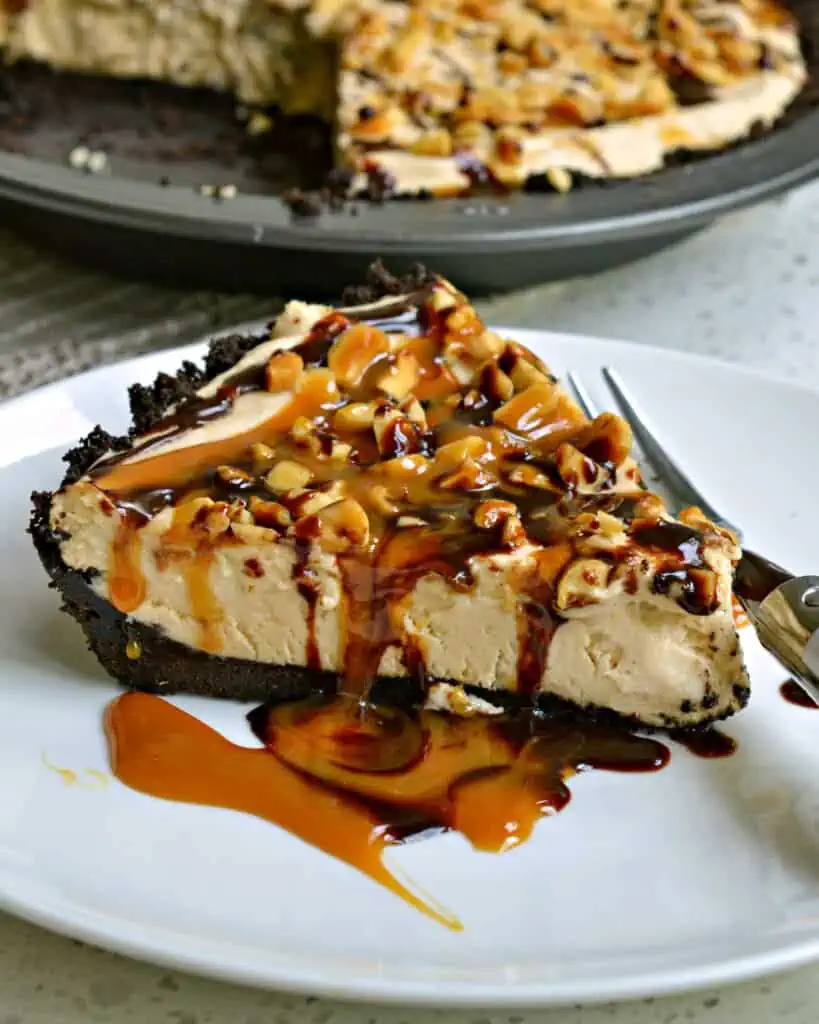 This easy no bake Peanut Butter Pie is a luscious dessert made with cream cheese, peanut butter, and whipped cream. 