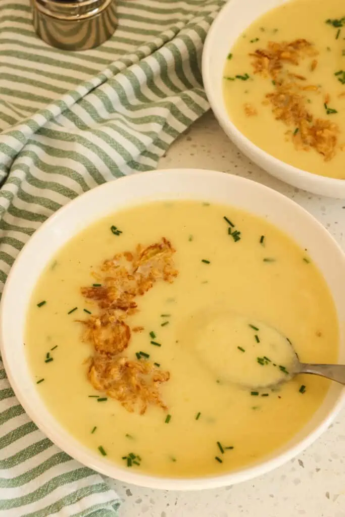 Potato Leek Soup is a super easy, delectable combination of leeks, potatoes, garlic, and spices in a rich creamy broth. 