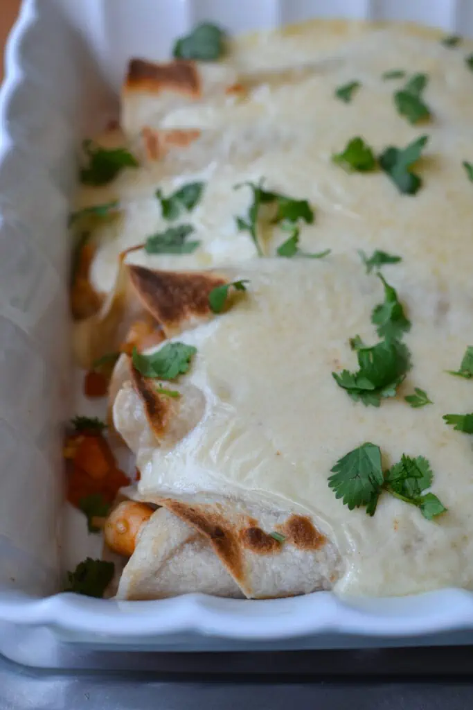 These Easy Creamy Shrimp Enchiladas are a shrimp lover's dream and really only require about twenty-twenty-five minutes and are worth every minute.  