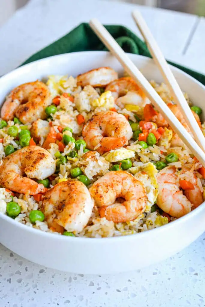 Make your own shrimp fried rice at home with this easy and flavorful fried rice recipe
