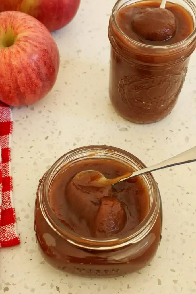 Slow Cooker Apple Butter is the perfect Fall treat that's easy to make with delicious, fresh apples and warm spices.