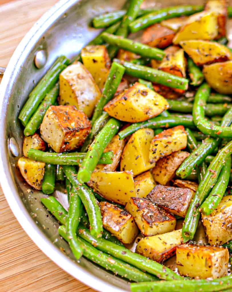 This classic green beans and potatoes side dish goes with just about anything and everything.