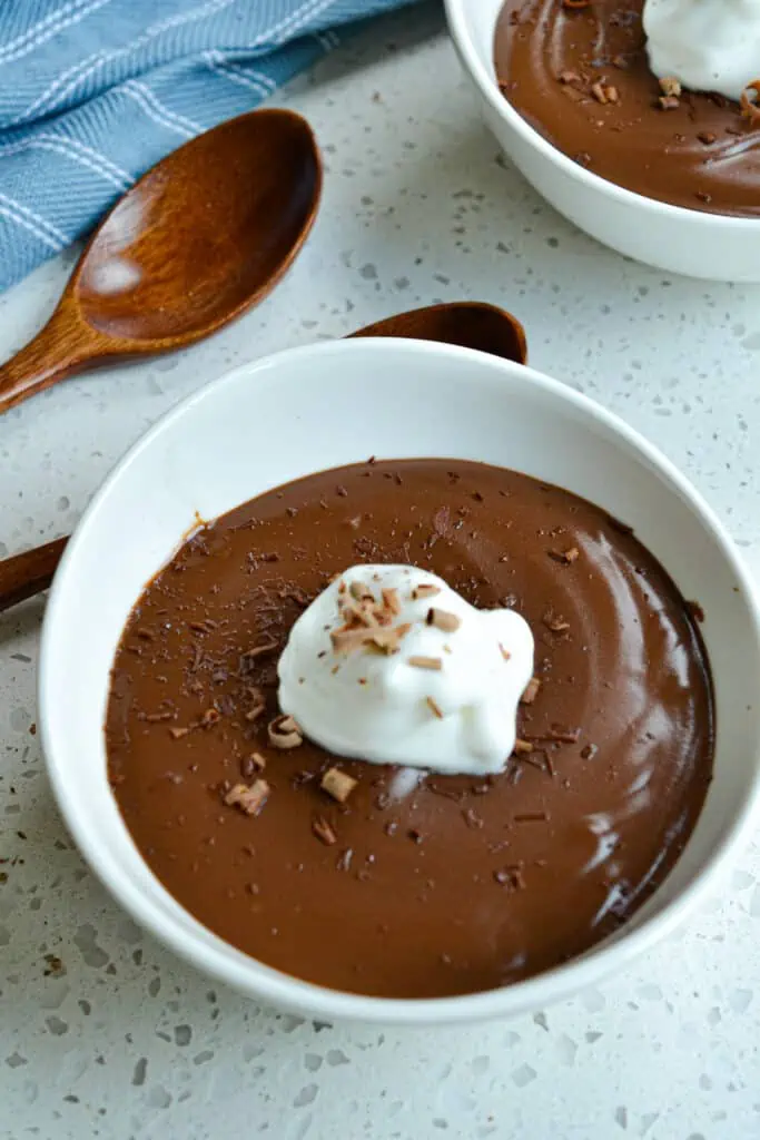 This homemade Chocolate Pudding is a chocolate lover's dream come true with a velvety texture and a rich deep chocolate flavor. 