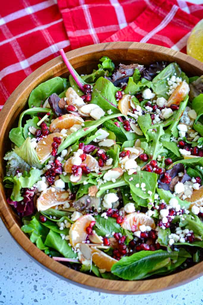 This fresh and colorful Christmas salad is a delicious side for holiday dinner.