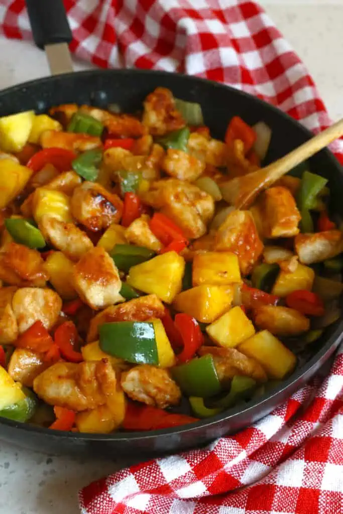 Homemade sweet and sour chicken tastes so much better than Chinese takeout, and it comes together quickly and easily for a tasty family meal. 