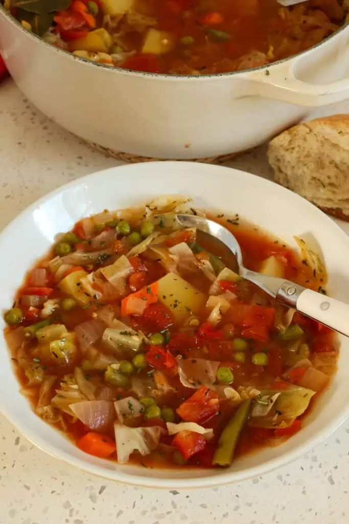 This tasty Vegetable Soup is the perfect pick me up for the winter blahs and for those with the coughs and sniffles.