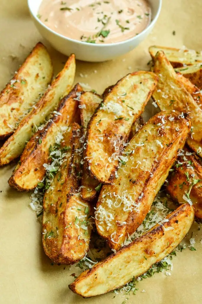 These crisp Air Fryer Potato Wedges are so easy and quick to make with spices that you probably already have in your pantry.