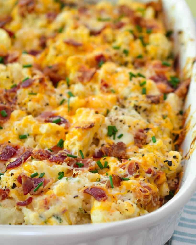 Loaded Cauliflower Casserole Keto This delicious cauliflower side dish is quick, easy to make, and low-carb-friendly.