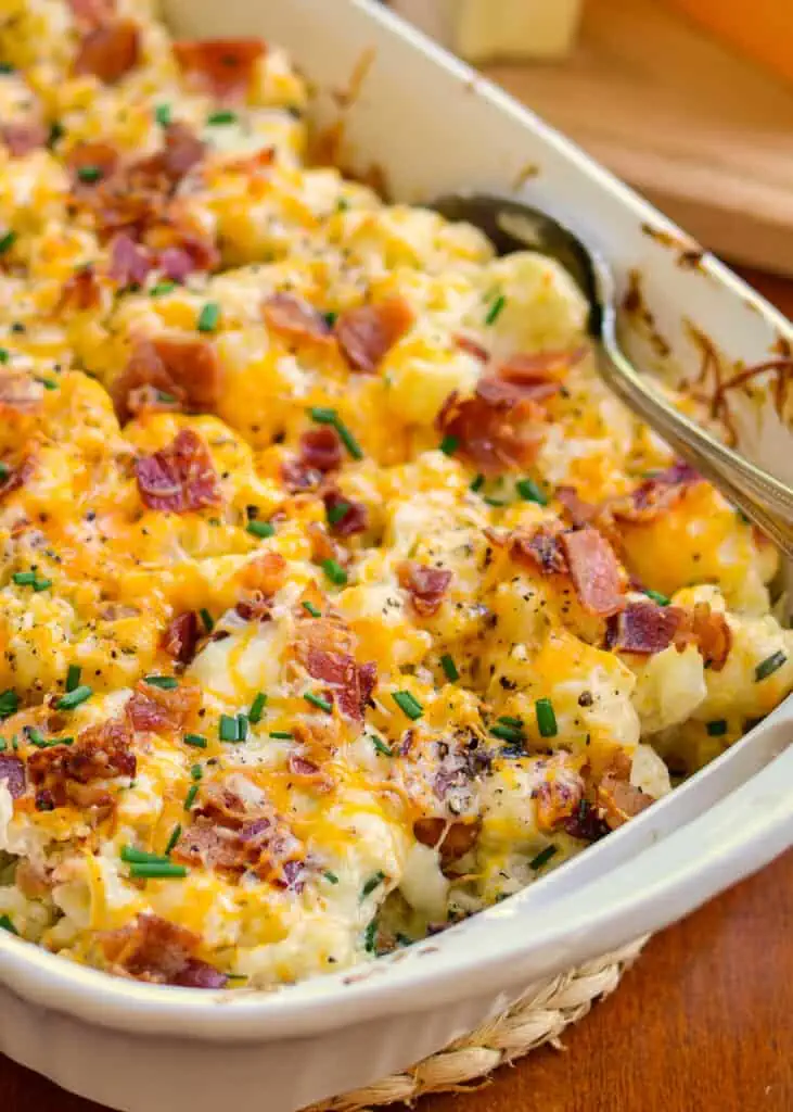 Forget the loaded baked potato casserole and make this lower-carb, better-tasting version with cauliflower.
