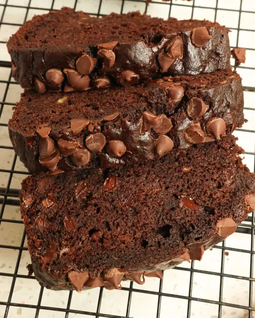Moist and easy Chocolate Banana Bread studded with semisweet chocolate chips is a chocolate lover's dream come true.