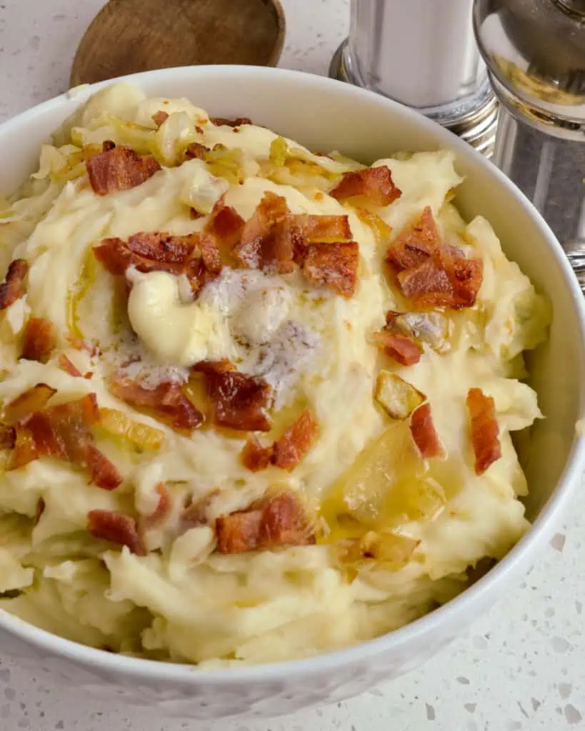 Colcannon is simply a traditional Irish dish of mashed potatoes with cabbage or kale. So easy to make yet so darn delicious.