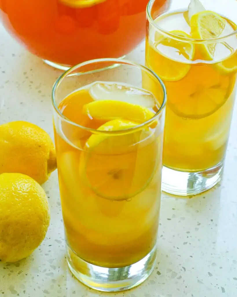 This classic Arnold Palmer Drink is a refreshing combination of unsweetened iced tea and homemade lemonade.