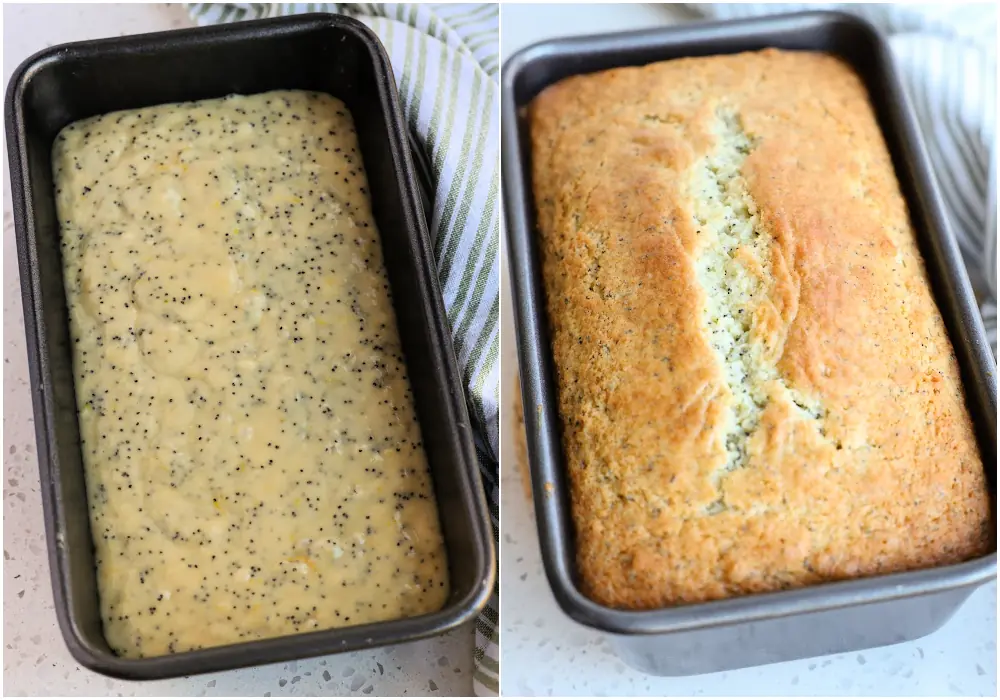Bake Lemon Poppy Seed Bread for about 50 minutes. 