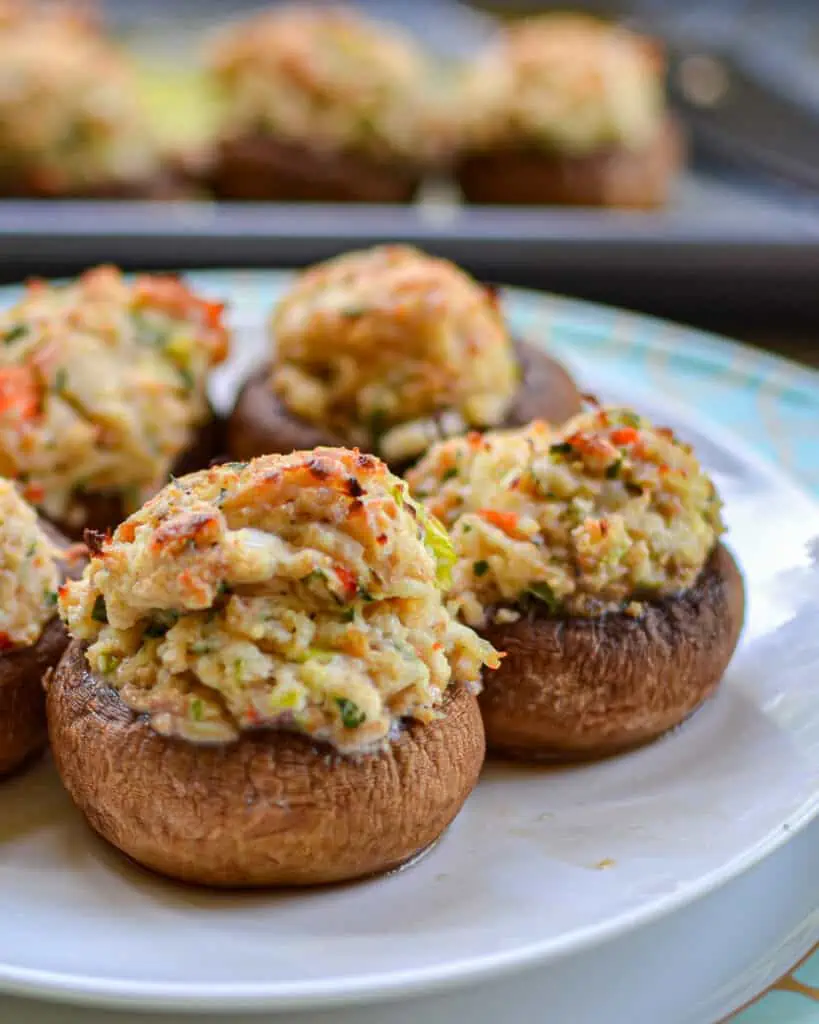 These stuffed mushrooms are amazing.  These yummy mushrooms are the perfect party appetizer. They are easy to prep, quick to cook, and can even be reheated in the microwave. 