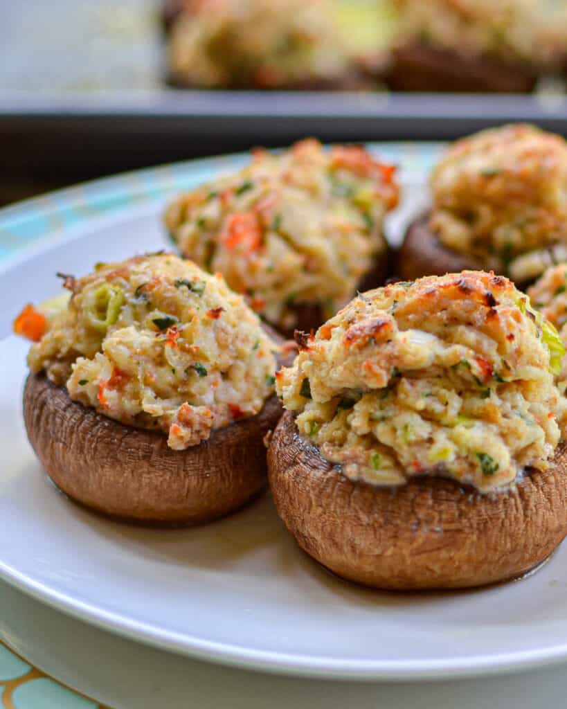 These savory appetizers are made with cream cheese, fresh crab meat, Parmesan cheese, and herbs for a flavorful bite. 