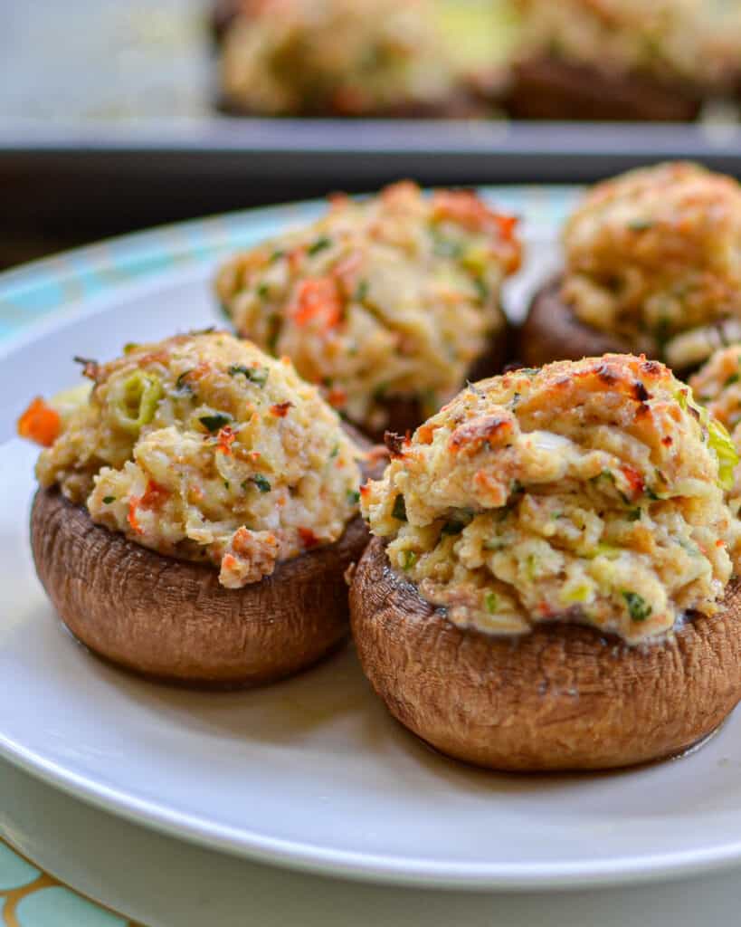 Crab Stuffed Mushroom Recipe These savory appetizers are made with cream cheese, fresh crab meat, Parmesan cheese, and herbs for a flavorful bite.
