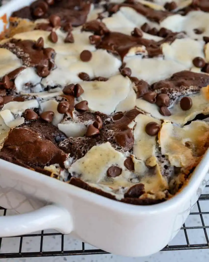 Earthquake Cake is a fun cake that combines a box cake mix with coconut, pecans and a cream cheese filling.