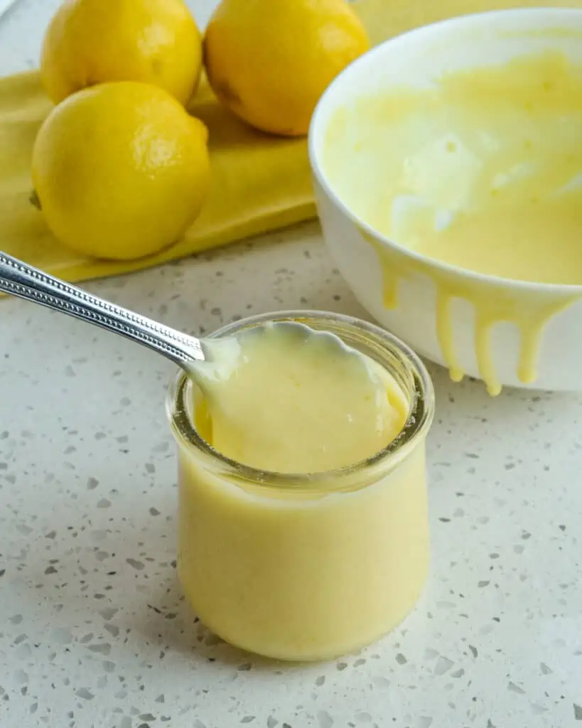 This easy five-ingredient homemade lemon curd is a lusciously creamy, tangy filling or topping for cakes, pies, cupcakes, tarts, and pastries. 