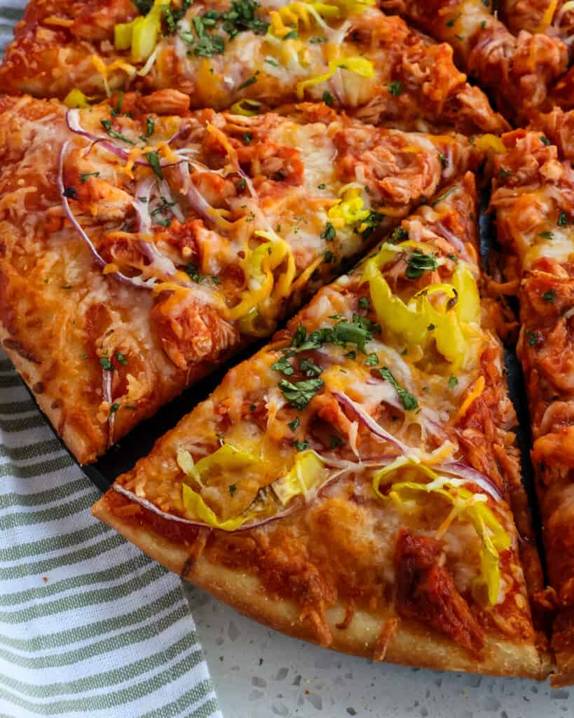 Enjoy this easy Barbecue Chicken Pizza for movie night, game day, or pizza night. 