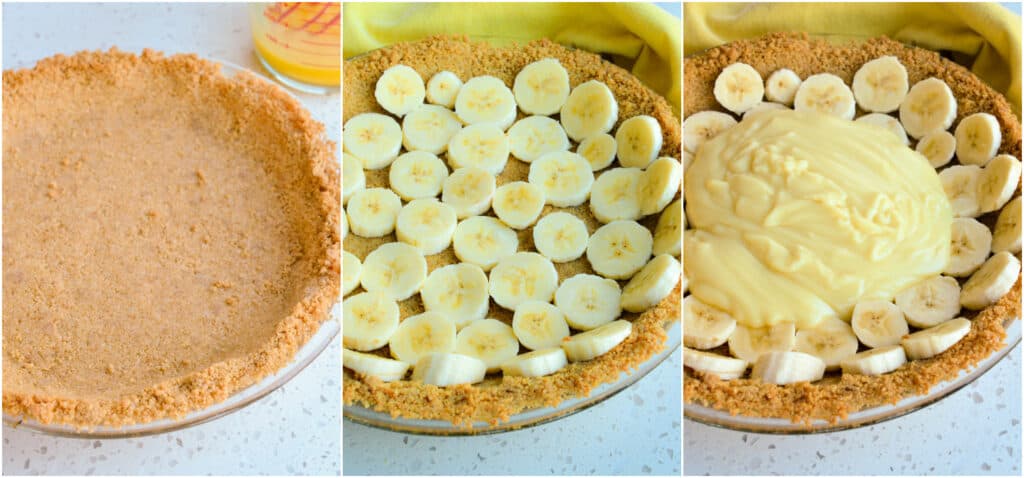 Steps to making banana cream pie