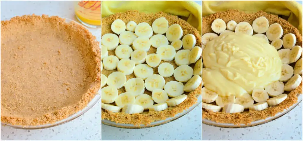 Steps to making banana cream pie